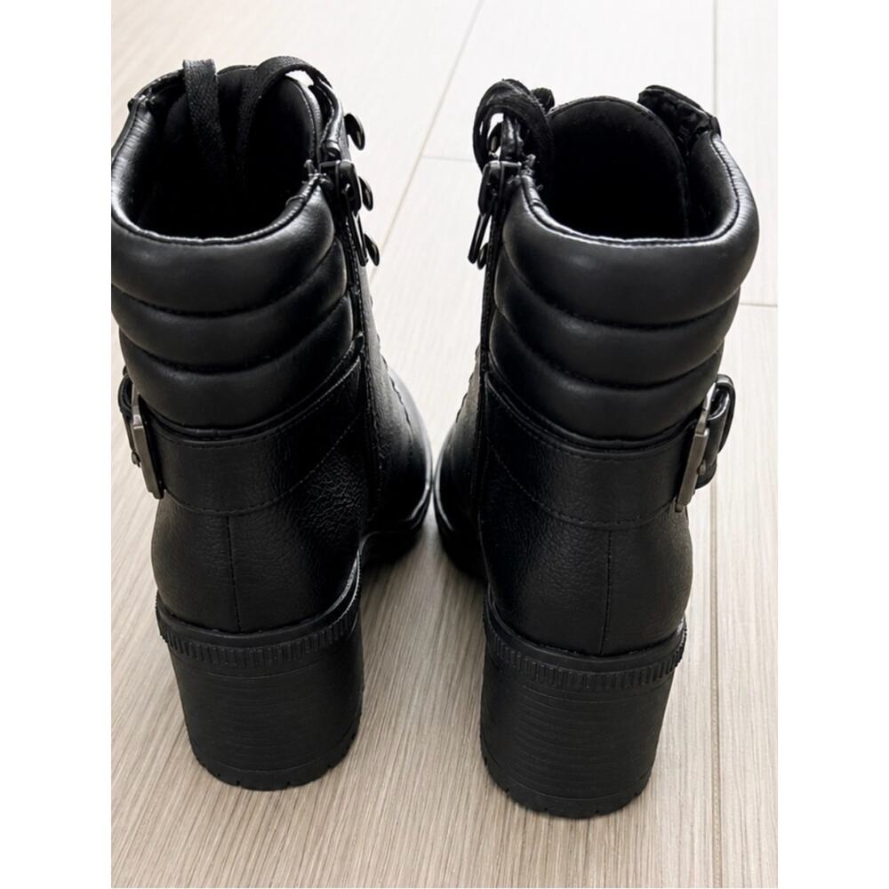 Mix No. 6 Kadin Black Heeled Combat Boots Women’s Lace Up Zip size 6 NWOB - Picture 6 of 11